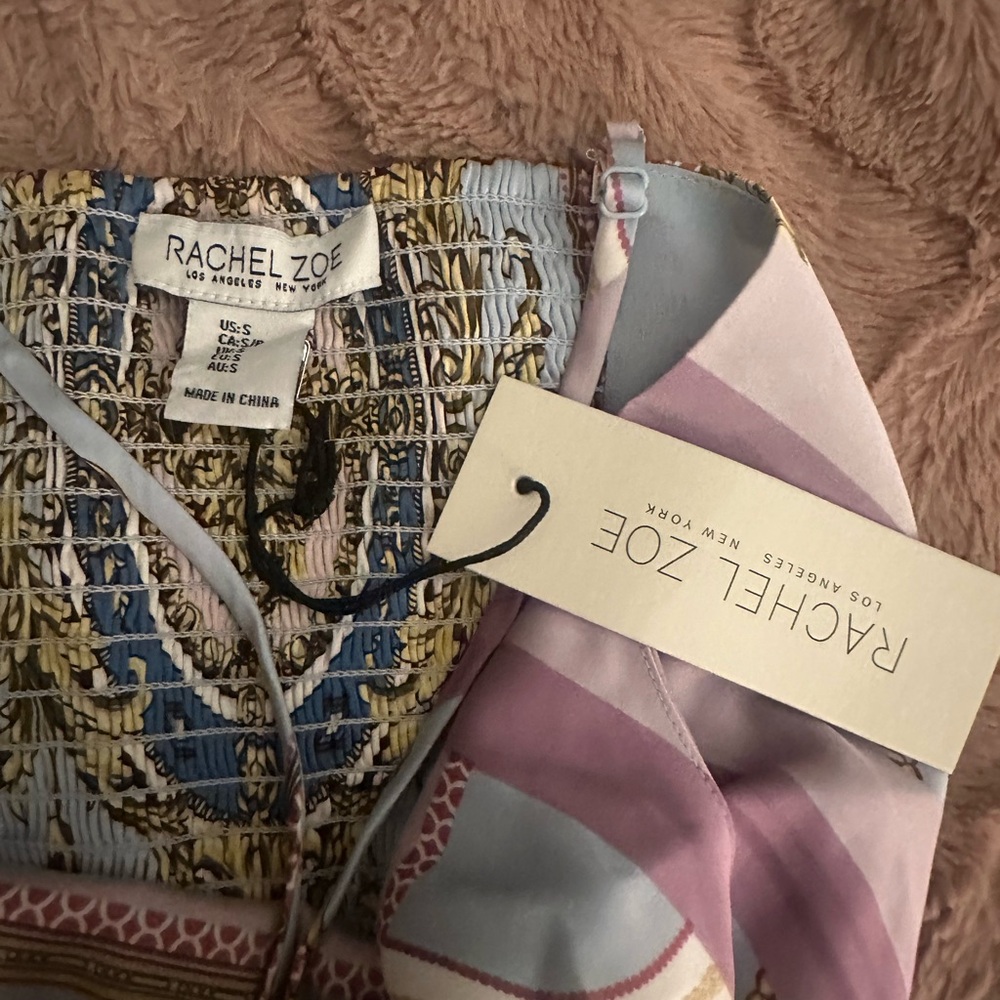 Rachel Zoe Versace inspired Blue and Gold Baroque Print Top - Picture 5 of 5